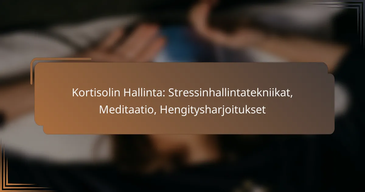 Kortisolin Hallinta: Stressinhallintatekniikat, Meditaatio, Hengitysharjoitukset