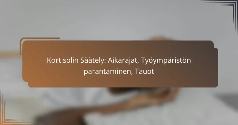 Kortisolin Säätely: Aikarajat, Työympäristön parantaminen, Tauot