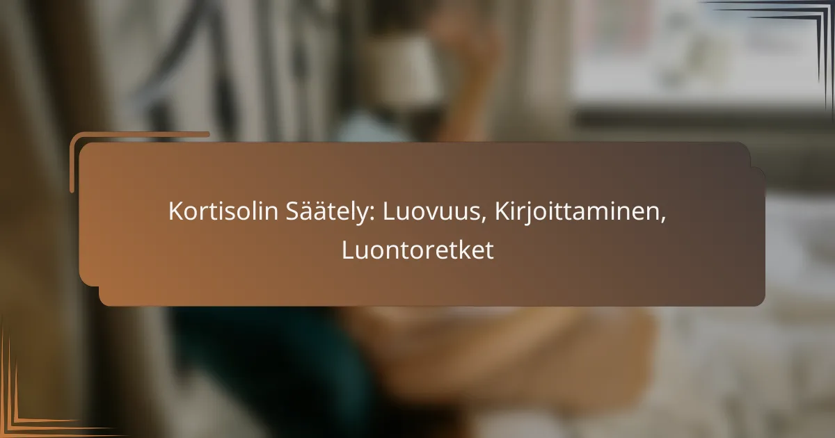 Kortisolin Säätely: Luovuus, Kirjoittaminen, Luontoretket