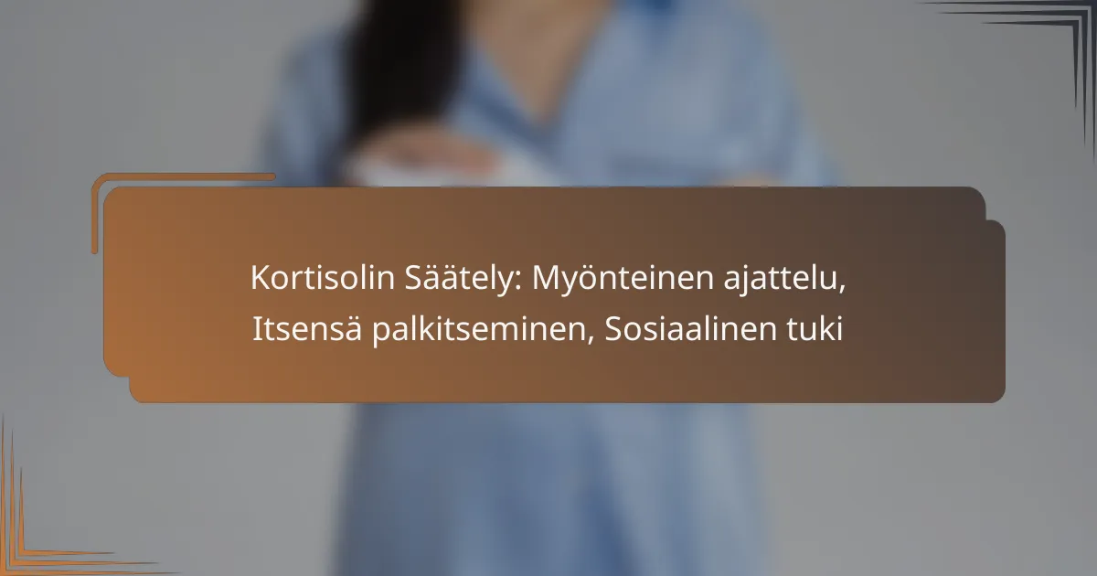 Kortisolin Säätely: Myönteinen ajattelu, Itsensä palkitseminen, Sosiaalinen tuki